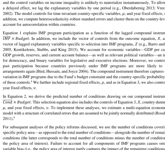Table 1 summarizes the Gini coefficient of disposable income and the IMF measures of interest in our  sample  of  135  developing  countries in  years  with  IMF  programs