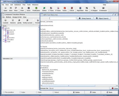 Figure 3.2: GIPO-III: Sort Hierarchy and OCLh code for RTA Domain Model