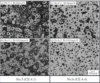 Fig. 8Microstructure of specimens No. 5 and No. 6 (thickness (t) = 10 mm) (Nital etched).