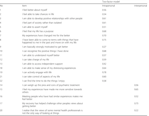 Table 5 Results of the confirmatory factor analysis: Goodness-of-fit indices for the two-factor QPR-J models