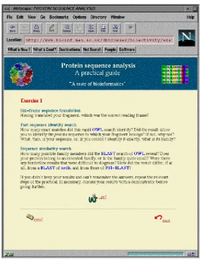 Figure 5. Example exercise page  The practical scenario 