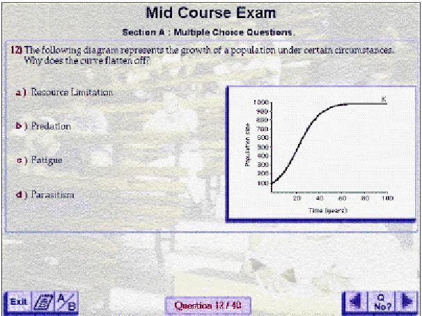 Figure 3. Part of the formative mid-semester examination on the Web 