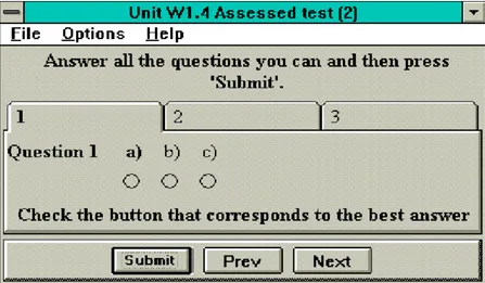 Figure 2. Assessed test answer box 