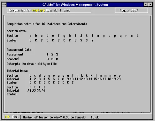 Figure 5. Details of a particular module for a particular student 