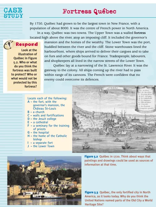 Figure 5.2 Québec in 1720. Think about ways that