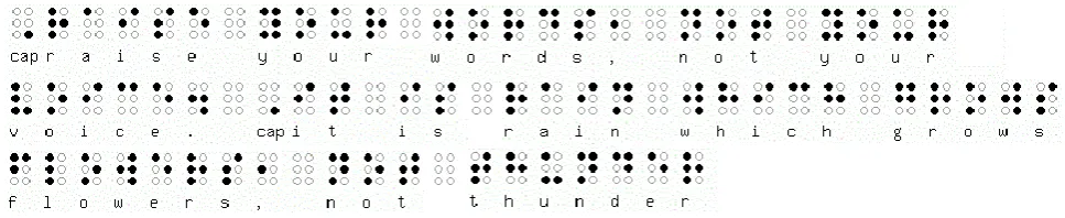 Figure 4 Quote in Grade 2 Braille [8] 