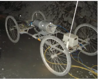 Figure 3.6 Scanner attached to the CMS trolley in the lateral position 