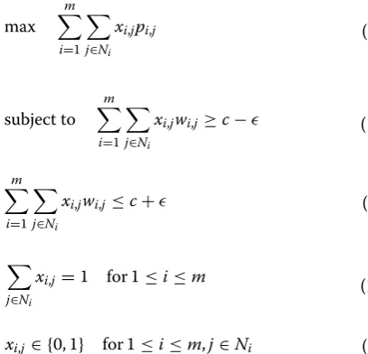 table of size  . profit that we can achieve with sets 0 to weights of exactly P[k,  d] holds the maximum k and a sum of d: