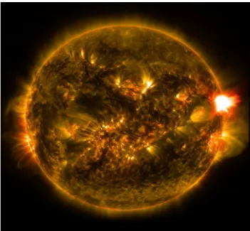 Figure 5.1: Image of an M-class flare which erupts from the right side of the Sun at 11:24 p.m.
