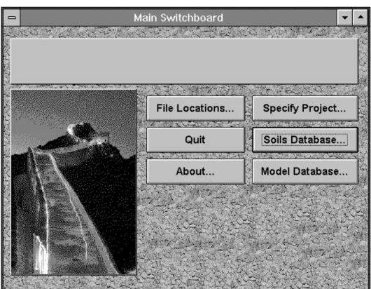 Figure 3  Main switchboard for knowledge-based system