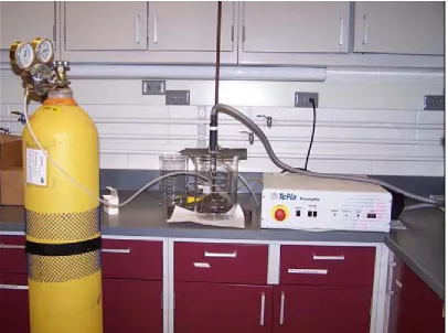 Figure 4.2: Picture of Tepla plasma pen in an experiment to measure temperature of 