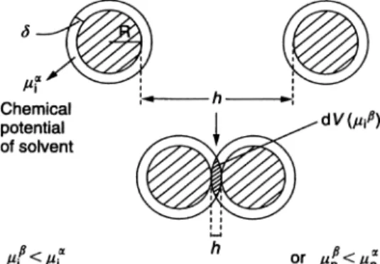 Fig. 1.6 Schematic representation of polymer layer overlap.