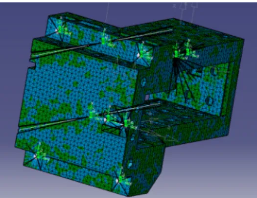 Fig. 8. FEM model of the crossbeam with MPCs.