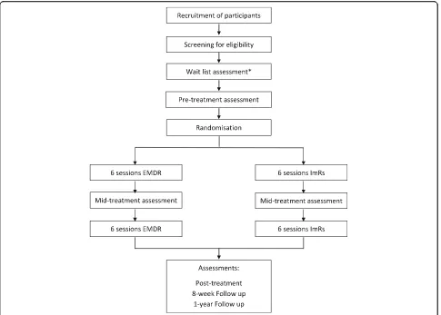 Fig. 1 IREM design flow chart. * Waitlist assessment included for sites that have a waitlist of less than 3 weeks before the start of treatment