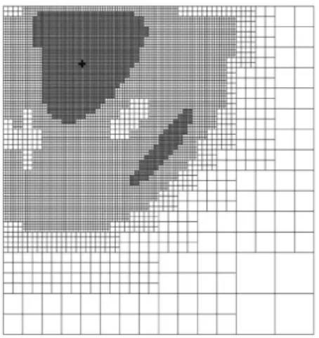 Figure 6.5.. Example of a locally refined mesh for (Ex 3 )