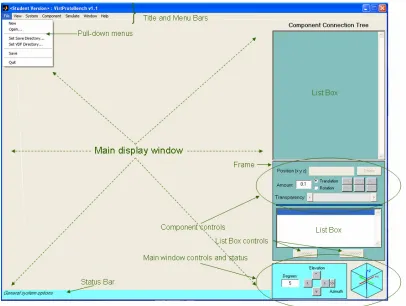 Figure 6.1. VirtProtoBench main application figure window (cf Figure 5.1). GUI  