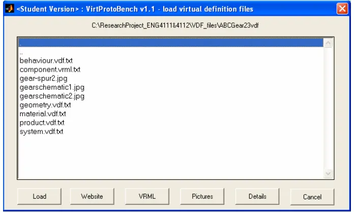 Figure 6.2. Pull-down menu Component->Load… dialogue window. 