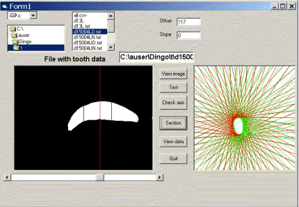 Figure 3.  Left and right estimates of the slice.  Clicking the ‘measure’ button causes the slice-measurement process to be applied to the 