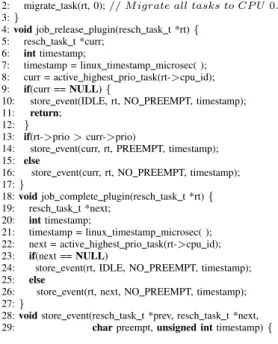 Figure 4 shows the necessary data needed to store a scheduling event (i.e. task switch)
