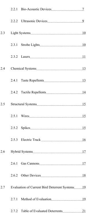Table of Evaluated Deterrents             