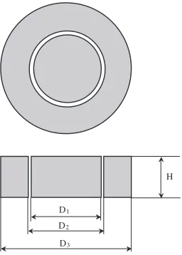 Fig. 1Structure and dimensions of the specimen used in hot wire method.