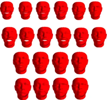 Fig. 5 Some mean faces of the 550 classes in the VA space