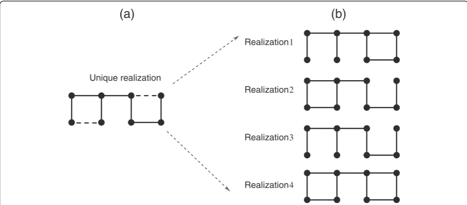 Figure 2 A single unique representative VPG network. (a)fluctuating edge is either missing (no line) or is present (solid line)