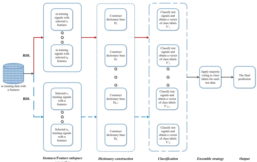 Figure 3.1 : Framework of the proposed ensemble dictionary learning models. 