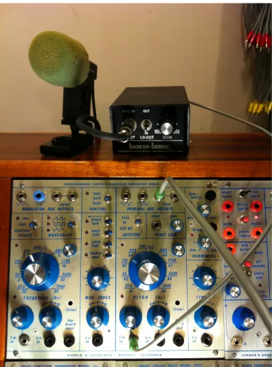 Figure 1.2 - My first sound synthesis experiment with the Buchla Modular Synthesizer. 