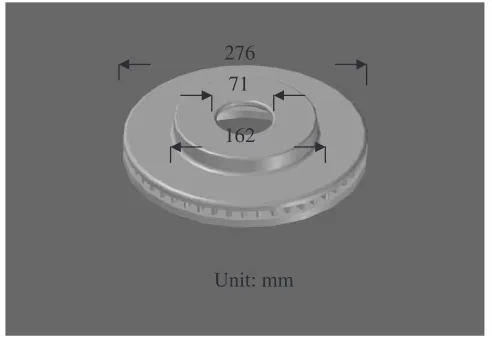 Fig. 1Shape and dimensions of a brake disc casting.