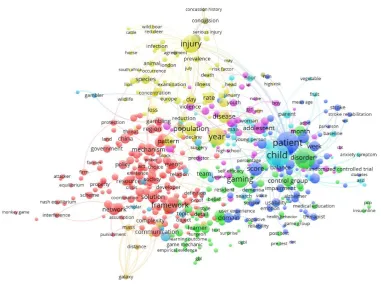 Figure 3. Common citation analysis concept map according to word basis  
