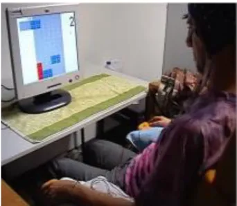 Figure 6: Brain-computer interfacing controlled Tetris game 