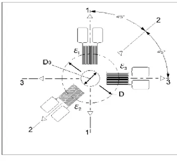 Fig. 1Schematic illustration of rosette strain gage.