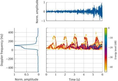 Figure 2.1: Example of micro-Doppler signatures of a person walking toward the radar system