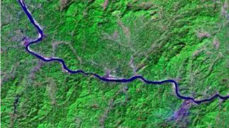 Figure 3-2: Sample (1) of satellite image describes river as a blue line