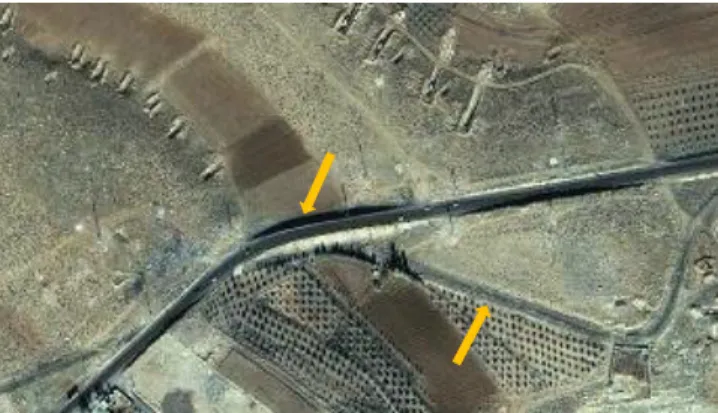 Figure 3-3: Sample (2) of satellite image describes asphalt  road and land road 