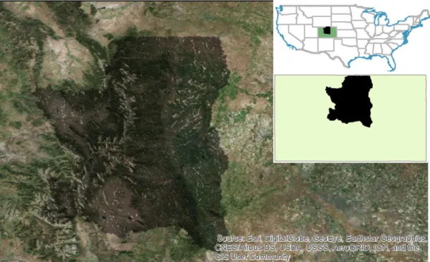 Figure  ‎ 2-1: Imagery and location of the studied area, Colorado Front Range  