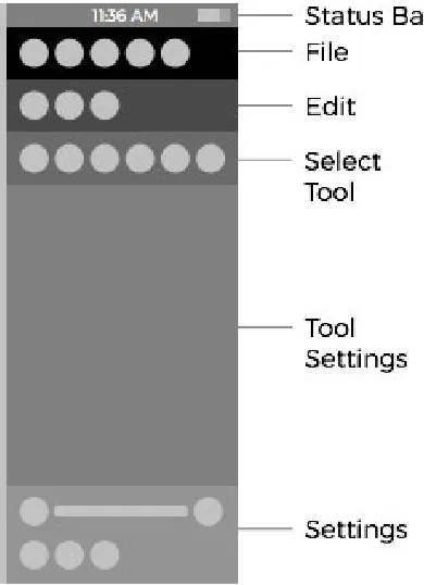 Figure 6: Wireframe - Menu Divided by Functions