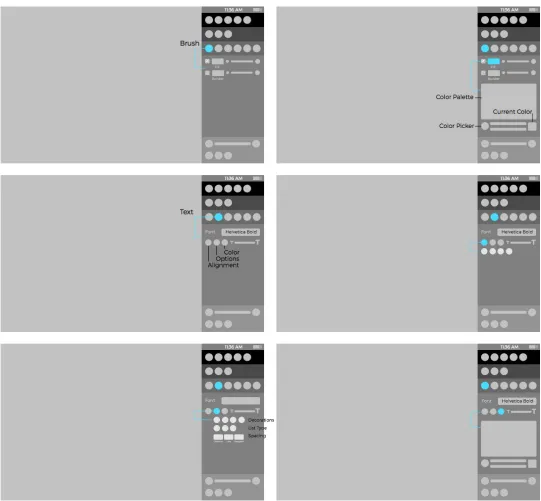 Figure 8: Wireframe - Tools Panel 1