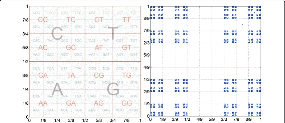 Figure 1 CGR representation. Chaos Game Representation (CGR) map of random DNA sequences of length N = 5,000