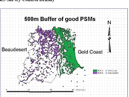 Figure 4.3 - PSM distribution in Beaudesert and Gold Coast. 
