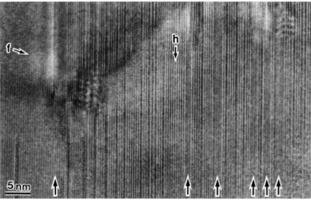 Fig. 5Enlarged FFT image of an NbC carbide and stacking faults obtained from a part of Fig