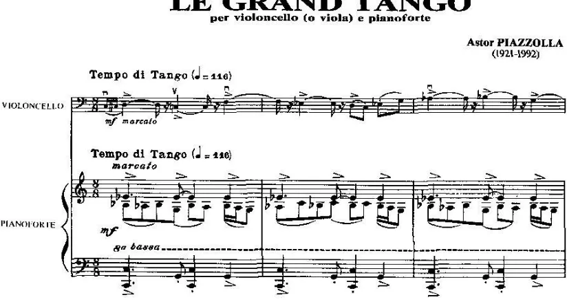 Figure 5.7 Le grand tango, bars 1–3. 