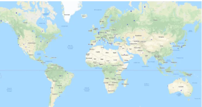 Figure 3. Visualization of locations of images in the experiment.