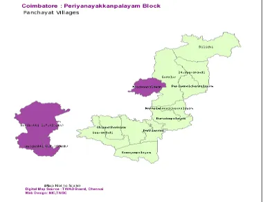 Fig.4 Map showing the Administrative blocks in Coimbatore 