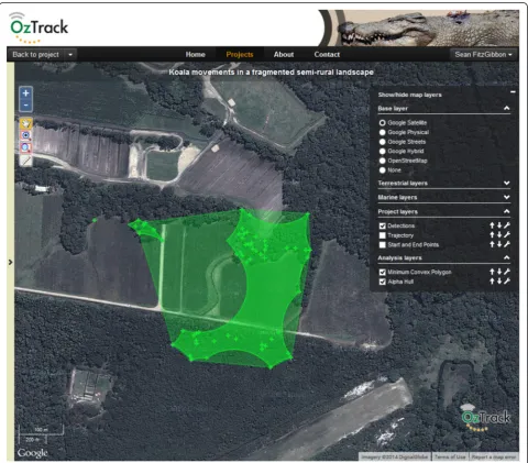 Figure 2 The locations and home range estimates of a GPS-collared koala in a highly fragmented landscape