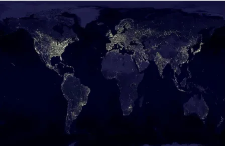 Figure 1: The Earth at Night. Source: Reproduced Courtesy of NASA.  