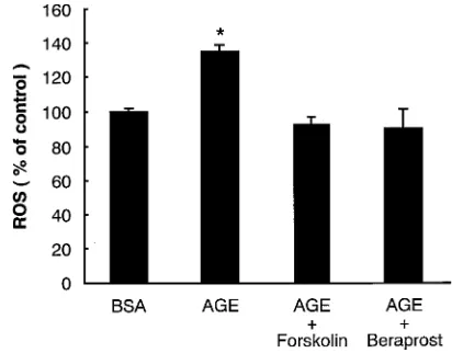 Fig. 1.Effects of beraprost sodium or forskolin onintracellular ROS generation in retinal pericytes
