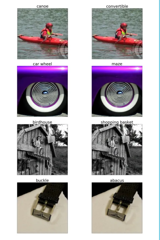 Figure 1: Clean (left) vs adversarial (right) images generated using CWL 2  attack