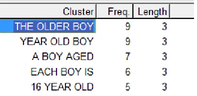 Figure 4.2: Clusters of the noun boy in the ENC 